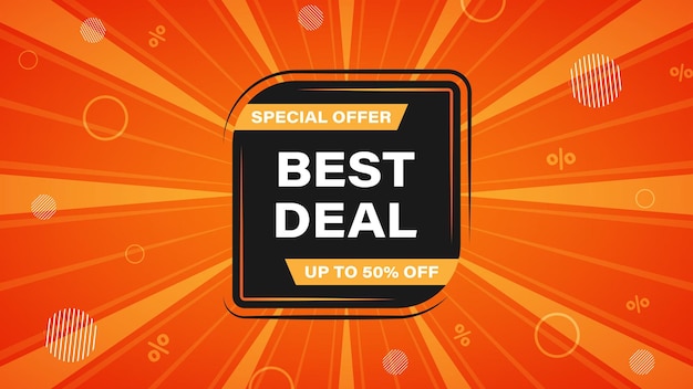 La plantilla de diseño de banner de venta de mejores ofertas
