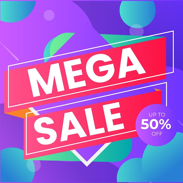 Plantilla de diseño de banner de venta de póster de venta flash con efecto de texto editable en 3d