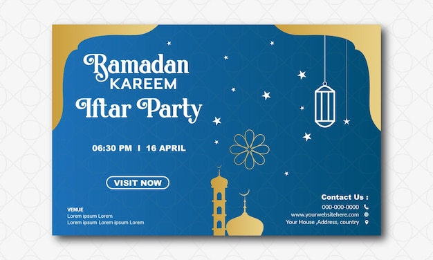 Plantilla de diseño de banner de venta de productos Eid Mubarak y Eid Al iftar