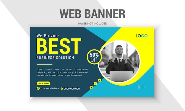 Plantilla de diseño de banner web conceptual y profesional de Vector Creative