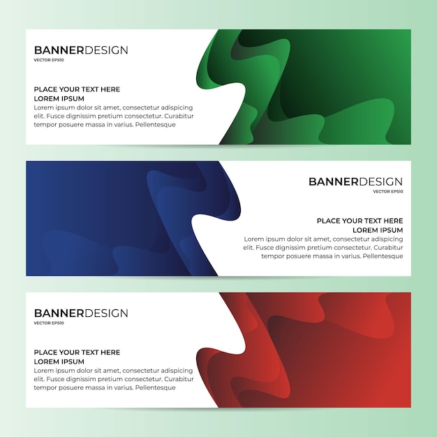 Plantilla de diseño de banner web corporativo con degradado de moda en Vector Eps 10