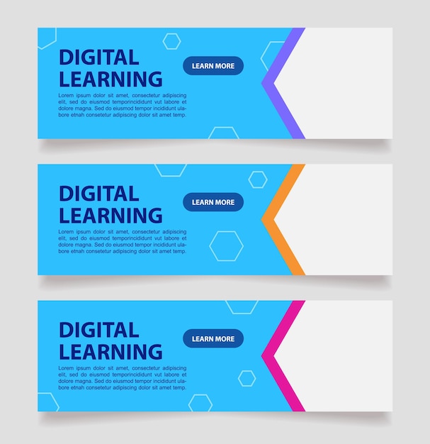 Plantilla de diseño de banner web de lecciones de video en línea