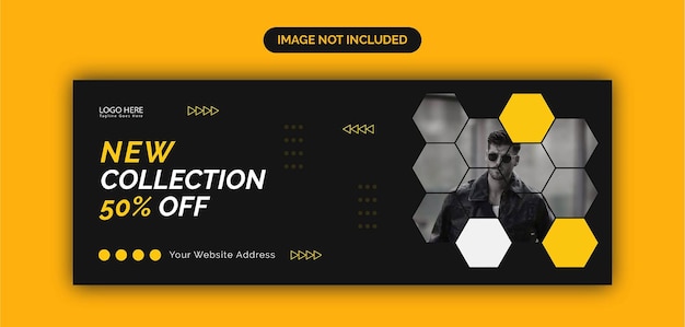 Plantilla de diseño de banner web o portada de FB de moda vectorial
