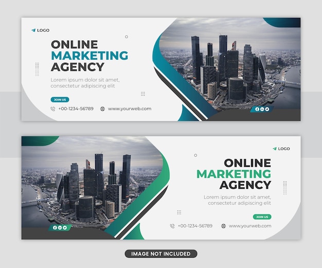 Plantilla de diseño de banner web de portada de facebook de medios de comunicación social de marketing digital