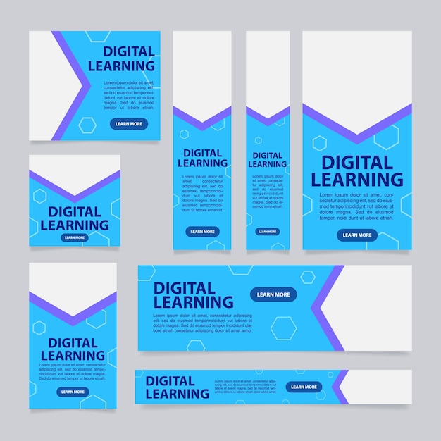 Plantilla de diseño de banner web de portal de aprendizaje digital