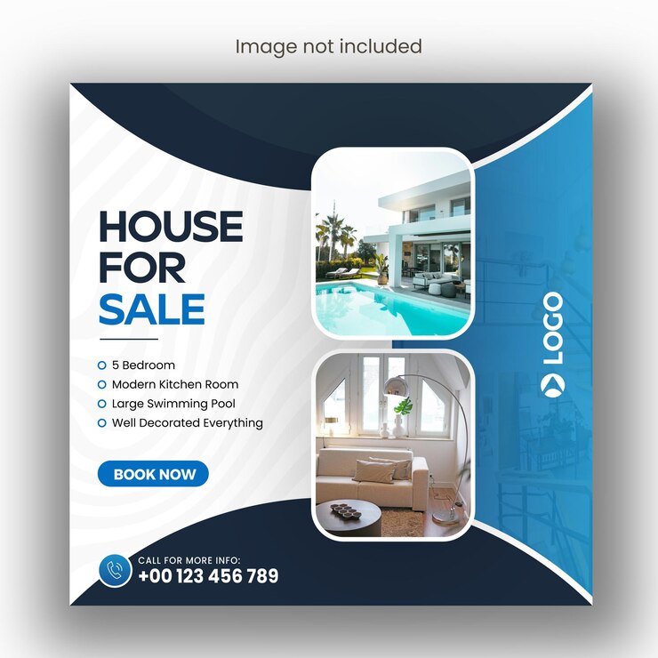Plantilla de diseño de banner web y publicación de redes sociales de negocios inmobiliarios