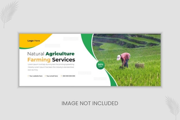 Plantilla de diseño de banner web de servicios agrícolas y de jardinería de césped