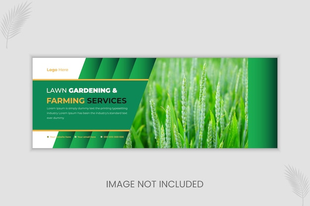 Plantilla de diseño de banner web de servicios agrícolas y de jardinería de césped