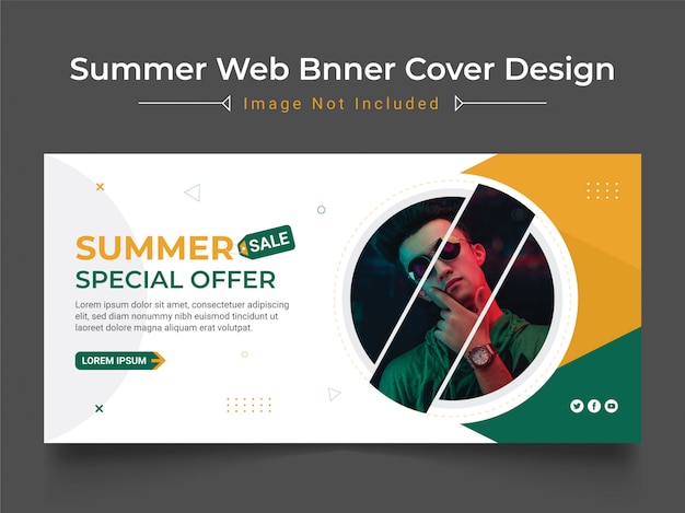 Plantilla de diseño de banner web de venta de verano