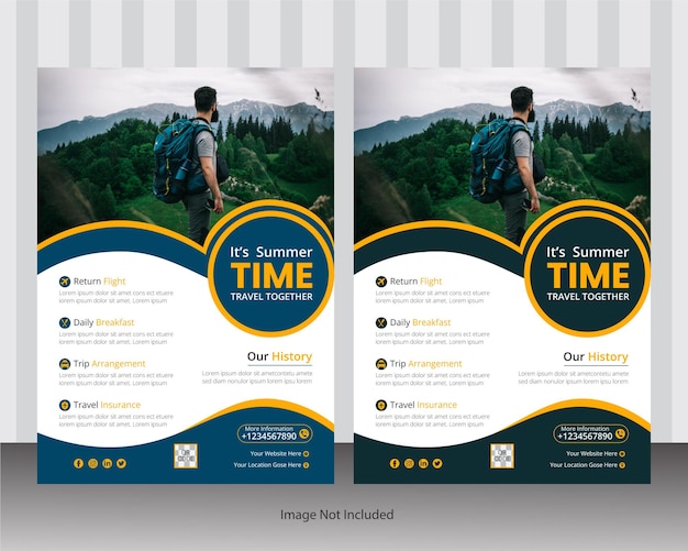 Plantilla de diseño de banner web de viajes y turismo creativo vectorial