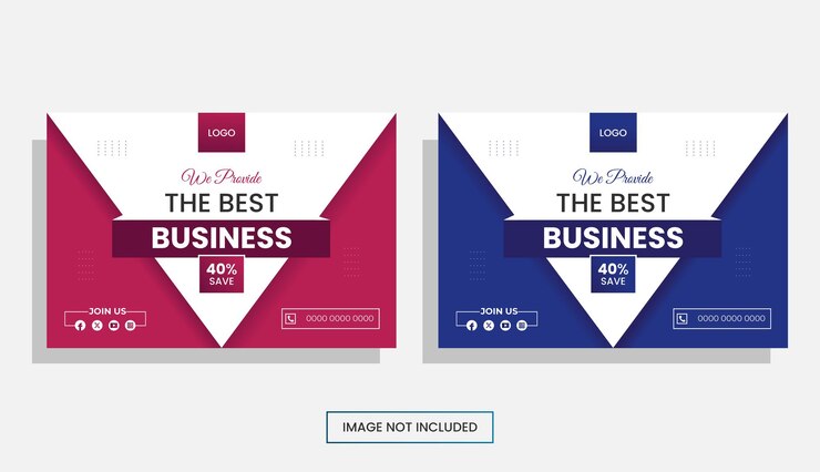 plantilla de diseño de banners de negocios planos vectoriales