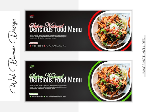 Plantilla de diseño de banners web elegantes para alimentos