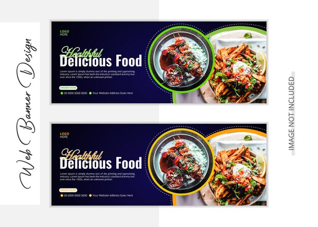 Plantilla de diseño de banners web elegantes para alimentos