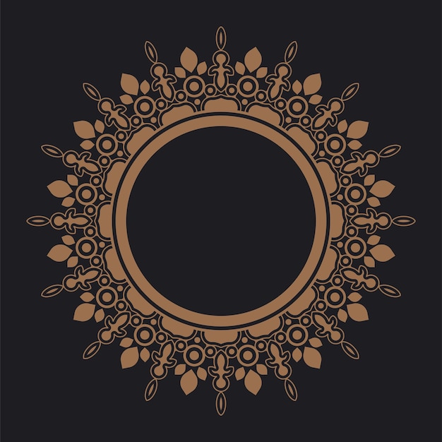 plantilla de diseño de borde de círculo de patrón de ornamento