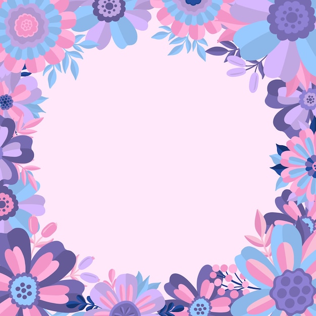 Vector plantilla de diseño botánico de fondo floral vintage estilo romántico marco elegante flor