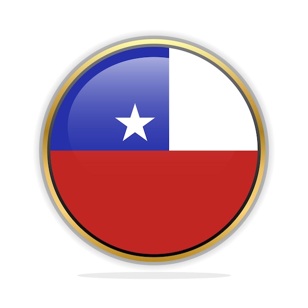 Plantilla Diseño Botón Bandera Chile