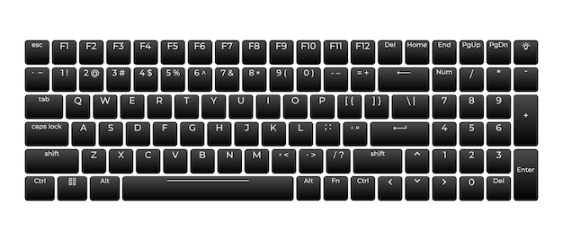 plantilla de diseño de botones de teclado de computadora con letras para uso gráfico teclado moderno de computadora ilustración vectorial