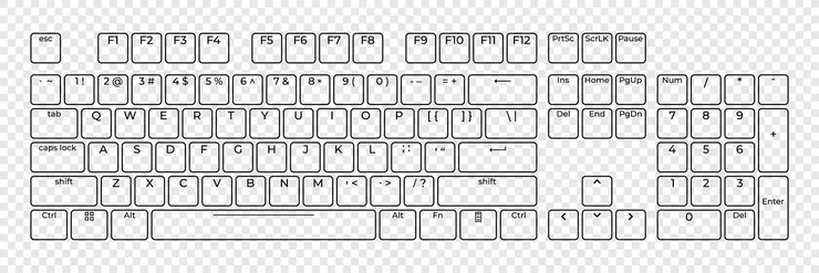 Vector plantilla de diseño de botones de teclado de computadora con letras para uso gráfico teclado moderno de computadora ilustración vectorial
