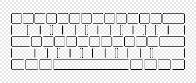 plantilla de diseño de botones de teclado de computadora con letras para uso gráfico teclado moderno de computadora ilustración vectorial