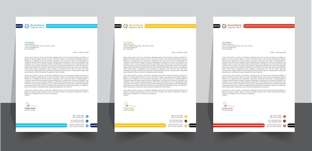 plantilla de diseño de cabecera de carta moderna Cabecera de carta de tamaño imprimible Business Pad