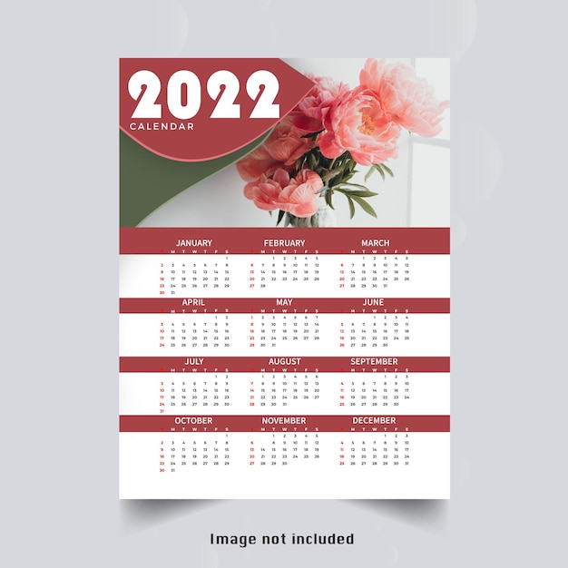 Plantilla de diseño de calendario de año nuevo inteligente 2022