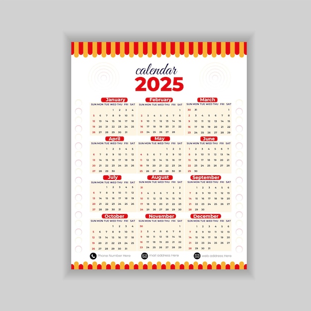 Plantilla de diseño de calendario de año nuevo