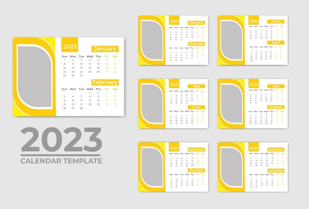 Plantilla de diseño de calendario moderno 2023
