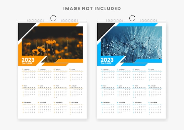 plantilla de diseño de calendario de pared colorido 2023