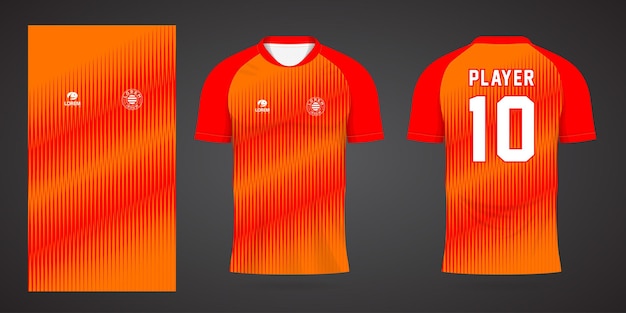 Plantilla de diseño de camiseta de camiseta deportiva naranja