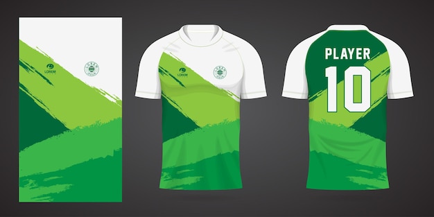 Plantilla de diseño de camiseta de camiseta deportiva verde