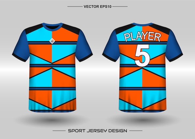 Vector plantilla de diseño de camiseta deportiva para equipo de fútbol