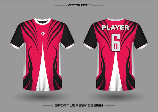 Vector plantilla de diseño de camiseta deportiva para equipo de fútbol