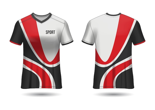 Plantilla de diseño de camiseta deportiva para vector de uniformes de equipo