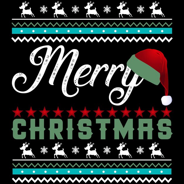 Plantilla de diseño de camiseta de feliz día de Navidad....