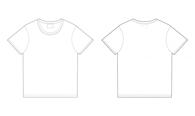 Plantilla de diseño de camiseta. Frente y detrás