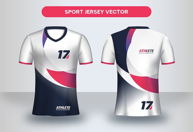 Vector plantilla de diseño de camiseta de fútbol. diseño corporativo, vista frontal y posterior de la camiseta del uniforme del club de fútbol.