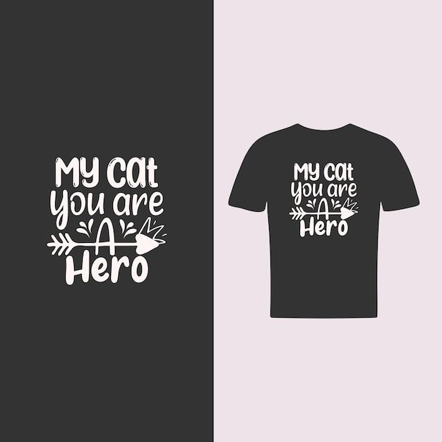 plantilla de diseño de camiseta de gato vectorial