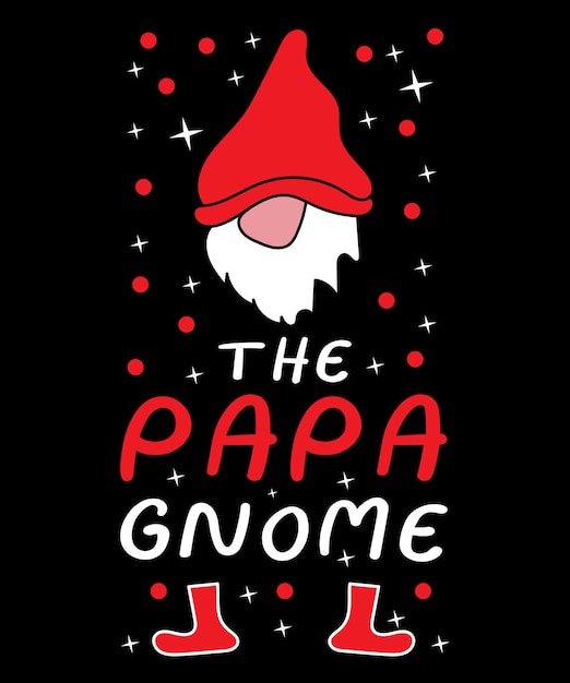 La plantilla de diseño de camiseta Papa Gnome