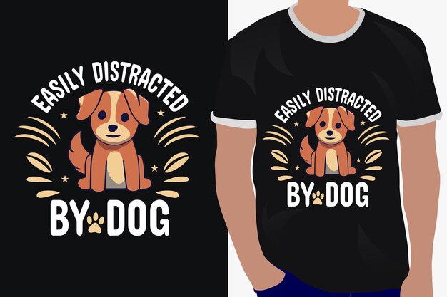 Vector plantilla de diseño de camiseta para perros