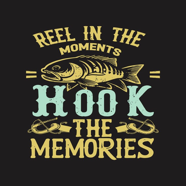 Vector plantilla de diseño de camiseta de pesca vector de diseño de citas de tipografía de pesca