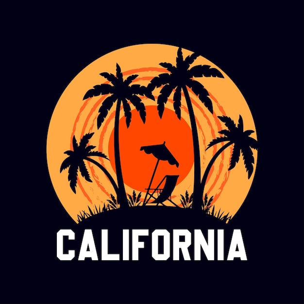 Plantilla de diseño de camiseta de playa de California