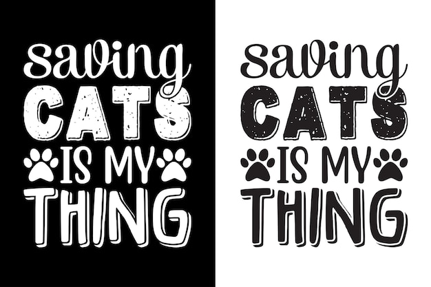 Plantilla de diseño de camiseta de tipografía creativa de gato