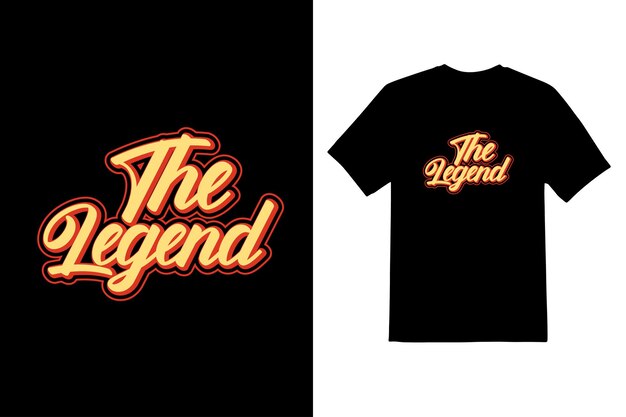 La plantilla de diseño de camiseta de tipografía creativa legend