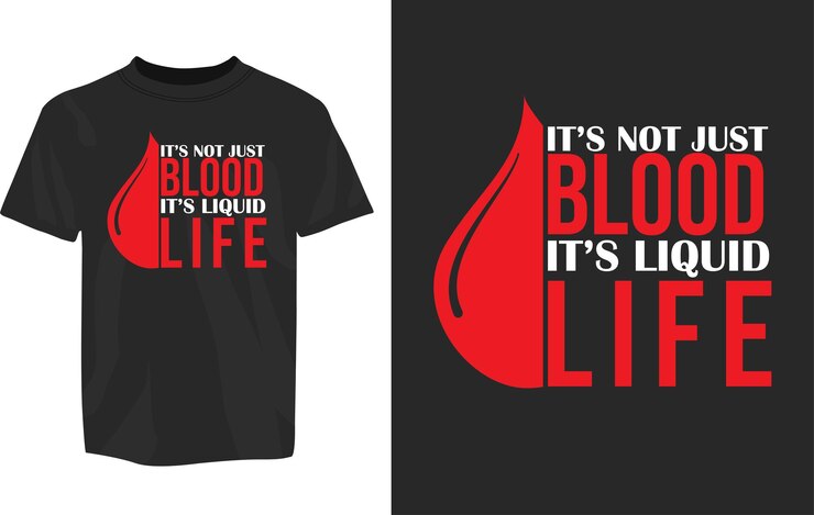 Plantilla de diseño de camiseta de tipografía de donación de sangre