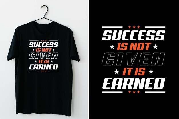 Plantilla de diseño de camiseta de tipografía de éxito