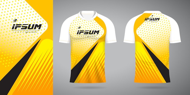 Plantilla de diseño de camiseta de uniforme deportivo de jersey amarillo