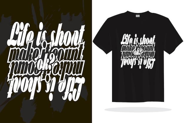 Plantilla de diseño de camiseta vectorial con citas de letras tipográficas inspiradoras listas para imprimir