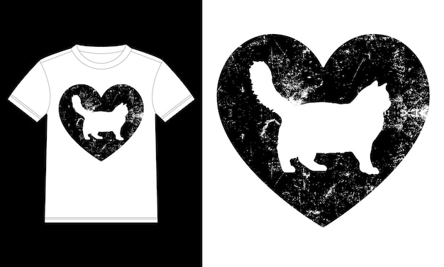 Plantilla de diseño de camiseta vintage Ragdoll Cat Heart, Ragdoll Cat on Board, Car Window Sticker