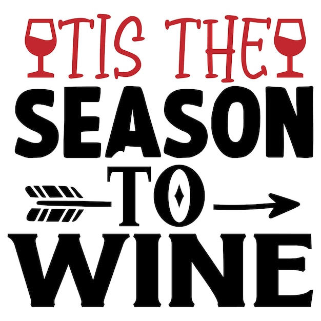 plantilla de diseño de camisetas SVG de vino de Navidad