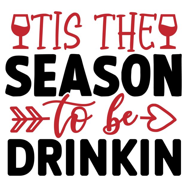 plantilla de diseño de camisetas SVG de vino de Navidad